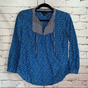 J. CREW Cotton/Silk Long Sleeve Top Blue Size 00